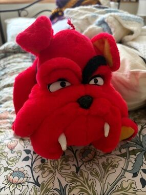 Vintage Mad Bulldog Plush 1995 Liberty Toy Co Red